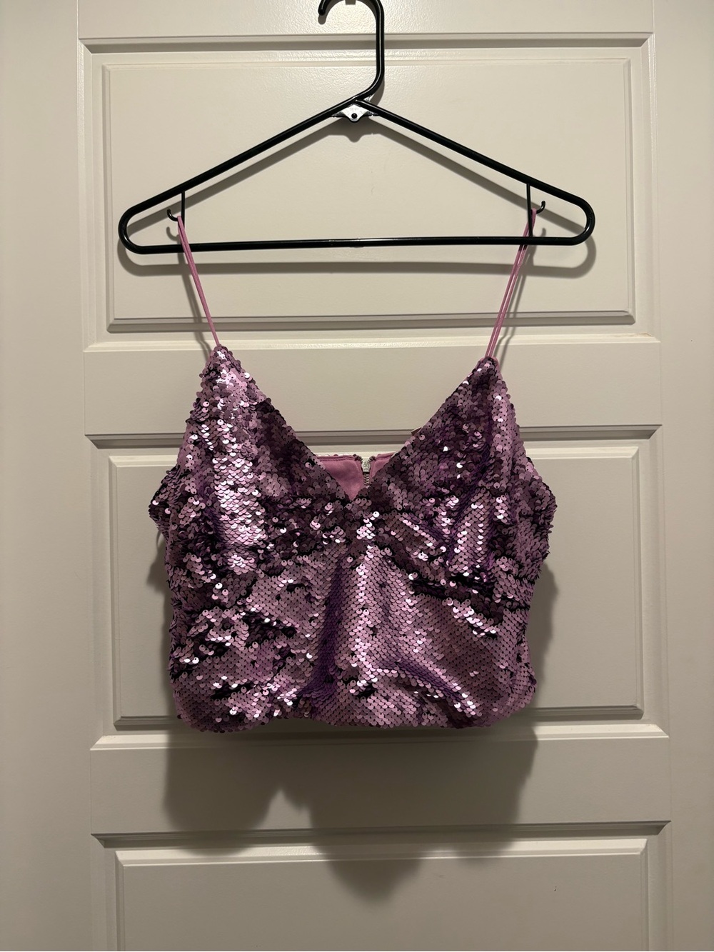 Purple Sequined Cropped Cami by ClockHouse size Medium